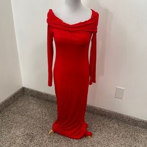 😊 LA Luxe Off The shoulder Maxi Dress